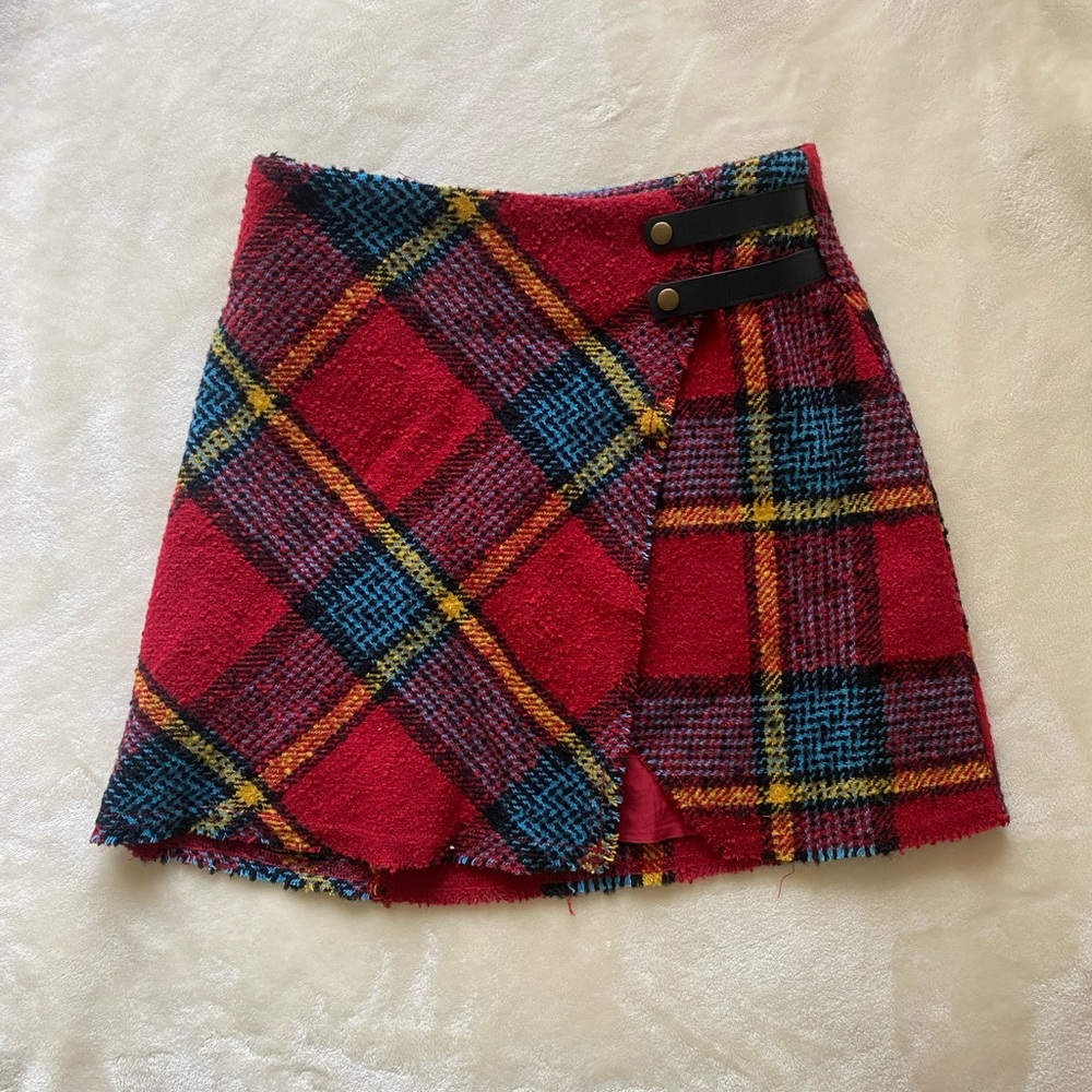 Urban Outfitters Huntley Wool Plaid Mini Skirt - Size XS